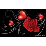 Фотообои Сердечки на черном фоне с розой 299